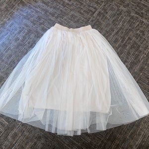 Midlength tulle skirt, Cream